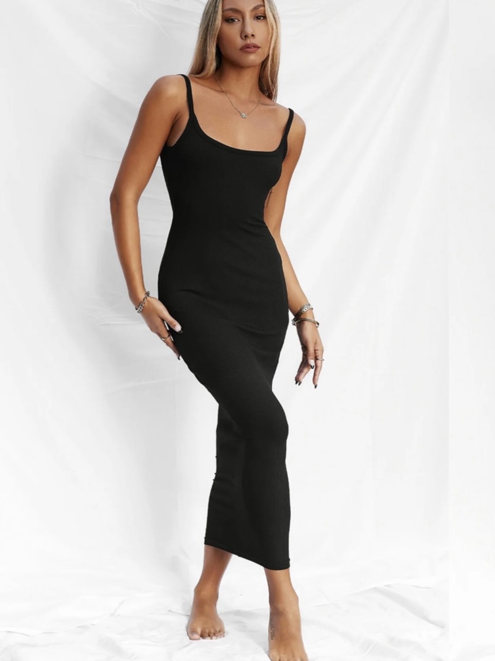 All Things Golden - Luxe Rib Low Back Midi - Picture 2 of 2